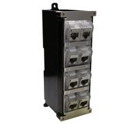 Kenable Tuk Din Rail Mount 8 Port Cat6A Shielded Keystone Coupler Patch Panel