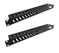 Kenable (Twin Pack) Cable Management Bar Metal Dump Panel 1U With Vent 19 Inch Rack