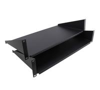 kenable [Twin Pack] Fixed Cantilever Shelf 2U 250mm Deep Black 19 inch Data Cabinet Rack [2U 250mm Twin Pack]
