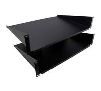 Kenable (Twin Pack) Fixed Cantilever Shelf 2U 350mm Deep Black 19 Inch Data Cabinet Rack