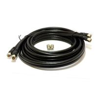 kenable TWIN Satellite F Type Plug to Socket Extension Cable 75Ohm RG6 Coaxial with 2 Couplers for Sky HD Freesat 3m Black