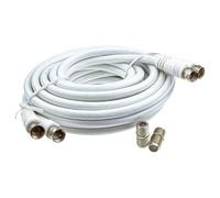 kenable TWIN Satellite F Type Plug to Socket Extension Cable RG6 75Ohm Coaxial with 2 Couplers for Sky HD Freesat 3m White