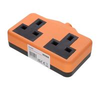 Kenable Uk Mains Power Impact Resistant Rewireable Socket For Extension Cable 2 Gang Orange 13A