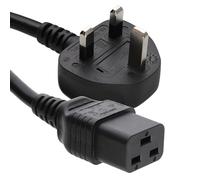 kenable UK Mains to IEC C19 Power Cable for UPS Server PDU 13A Fused 16A Heavy Duty Lead Black 1m
