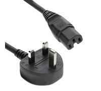 Kenable | UK Plug to C15 HOT IEC High Temp Power Cable | HO5RR-F | 13A Fused Kettle Lead | Black | 0.5m