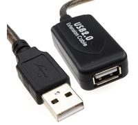 kenable USB 2.0 Active Repeater Extension Cable A Male to A Female Lead with Signal Booster 5m Black