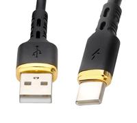 kenable USB 2.0 Cable USB-A to USB-C Metal Ended TPE 2.1A Fast Charging Data Sync Lead 2m Black