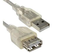 kenable USB 2.0 Extension Cable A Male to A Female Lead with Ferrite Core 24AWG Clear 2m