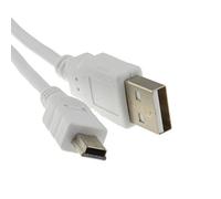 kenable USB 2.0 Hi-Speed A to mini-B 5 pin Cable Power & Data Lead 1m WHITE [1 metres]