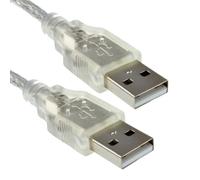 kenable USB 2.0 Hi-Speed Cable A Male to A Male 24AWG Shielded with Ferrite Core Clear 1m