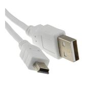 kenable USB 2.0 Hi-Speed Cable A Male to Mini-B 5 Pin for Digital Camera Sat Nav Power & Data Transfer 1m White