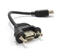 kenable USB 2.0 Panel Mount Female A Socket to A Female Cable Adapter 0.15m