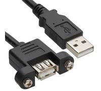 Kenable Usb 2.0 Panel Mount Female A Socket To A Plug 28Awg Cable 3M Black