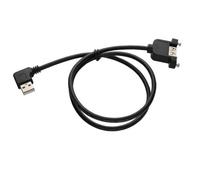 Kenable Usb 2.0 Panel Mount Female A Socket To Right Angle A Plug Cable 0.7M - Black