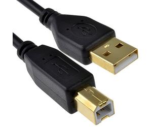 kenable USB 2.0 Printer Cable A to B High Speed 24AWG Gold Plated Shielded Lead Black 1.2m