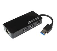 Kenable Usb 3.0 Superspeed 3 Port Hub With Rj45 Cat6 Gigabit Ethernet Socket