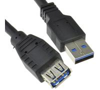 kenable USB 3.0 SuperSpeed Extension Cable Type A Male to Female Data Transfer Lead Black 2m