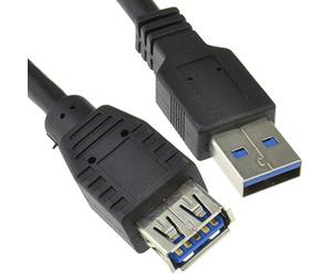 kenable USB 3.0 SuperSpeed Extension Cable Type A Male to Female Data Transfer Lead Black 2m