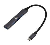 Kenable Usb 3.0 Ultra Slim 4 Port Hub - Type C To 1 Usb 3.0 + 3 X Usb 2.0 - Metal Shell