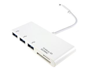 kenable USB 3.1 Type C to 3 x USB 3 Sockets & SD/Micro SD Card Reader