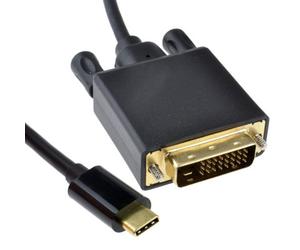 Kenable Usb 3.1 Type C To Dvi-D Male Plug 4K 30Hz Adapter Cable Black 1M