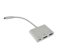 kenable USB 3.1 Type C to HDMI USB Adapter & Type C Host with PD Function 15cm [HDMI, USB Adapter & Type C PD]