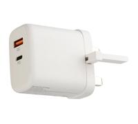 kenable USB 45W UK Mains GaN Wall Charger USB-C (45W) & USB-A (18W) PD/PPS Fast Charging Adapter for Phone Laptop iPad iPhone Samsung
