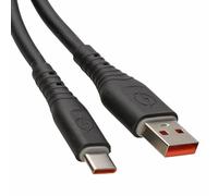 kenable USB A to USB C Cable Silicone Anti-Tangle Fast Charging 3A Data Sync Lead 22AWG 1.5m Black