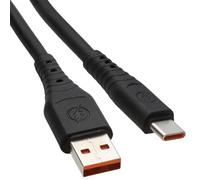 kenable USB A to USB-C Fast Charging Cable Silicone Anti-Tangle Data Lead 22AWG 3A Quick Charge 0.5m Black