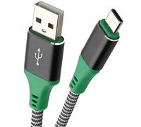 kenable USB C Charging Cable for XBOX Series S/X Wireless Controller Braided Lead 2m Green Black