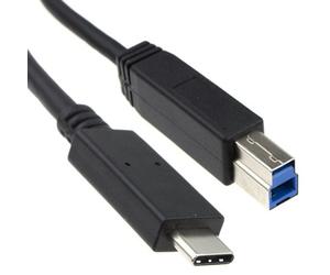 Kenable Usb-C Gen1 Type C Male Plug To Usb 3.0 Type B Male Printer Cable Black 2M