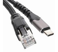 kenable USB-C to Ethernet Cable Adapter - USB 3.1 Gigabit RJ45 LAN Cat6 Network Lead - 2m Black