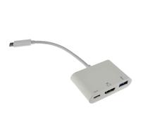 kenable USB-C to HDMI Adapter with USB 3.0 Port and Type-C PD Charging Hub 4K 15cm White