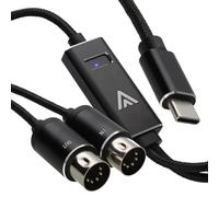kenable USB-C to MIDI Interface Adapter Cable with MIDI In & Out for Keyboards Drums Music Production Windows 11 MacOS USB Type-C