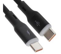 kenable USB-C to USB-C Cable Fast Charge Data Sync Lead Silicone Anti-Tangle 22AWG Pure Copper 0.5m Black