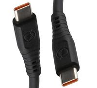 kenable USB-C to USB-C Fast Charge Data Cable Silicone Anti-Tangle 22AWG Lead 1m Black