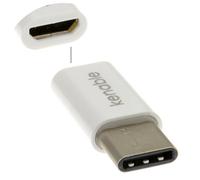 kenable USB Micro B Socket to USB 3.1 Type C Male Plug Adapter Converter Nickel Plated Gold Contacts White 16mm