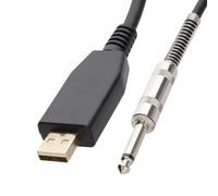 Kenable Usb To 6.35mm Mono Jack Plug Guitar Instrument Lead 3M Black