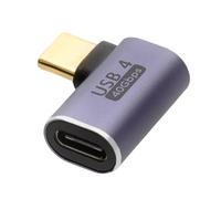kenable USB4 40Gbps Right Angle Adapter 90/270 Degree Vertical Socket USB-C Male to Female Purple