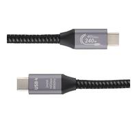 kenable USB4 Cable 40Gbps 240W USB-C to USB-C 8K 60Hz Video Metal Plugs Black 1.5m