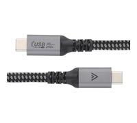 kenable USB4 Cable 40Gbps Certified Thunderbolt 3/4 Compatible USB Type C to USB C Braided Lead with E-Mark Chip 240W Power Delivery Metal Connectors 1.8m Black