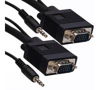 Kenable Vga Svga Hd15 Tv Video Cable With Built In 3.5mm Jack Audio Lead 2M