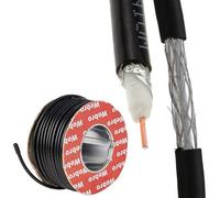 kenable Webro RG6U HD TV/Aerial/Antenna/Freeview Coaxial Cable Shielded 50m BLACK