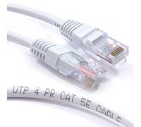 kenable White Network Ethernet Cable Cat5e UTP Patch Lead RJ45 LAN 26AWG CCA 15m