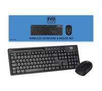 Kenable Wireless Full Size Qwerty Keyboard & 4 Button Mouse Set For Pc Laptop Computers