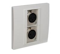 Kenable Xlr 3 Pin Female Microphone Wall Faceplate Twin Sockets Solder Terminal White