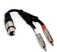 kenable XLR 3 Pin Female to 2 x Phono Connections PVC Shielded Cable