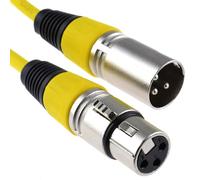 kenable XLR 3 Pin Microphone Cable Male to Female Audio Lead Screened Balanced Yellow 2m