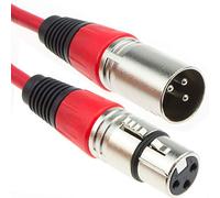 kenable XLR 3 Pin Microphone Cable Male to Female Screened Audio Lead Red 0.5m
