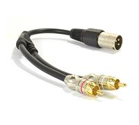 kenable XLR Adapter Plug to 2 x Phono RCA Plug Adapter Cable Lead 25cm